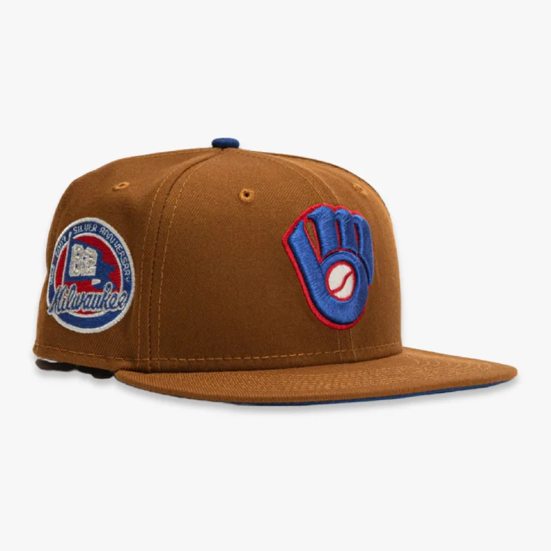 Graphic print cap for artistic expression -New Era x MLB Ballpark Snacks 'Milwaukee Brewers Silver Anniversary' 59Fifty Patch Fitted Hat (Hat Club Exclusive)