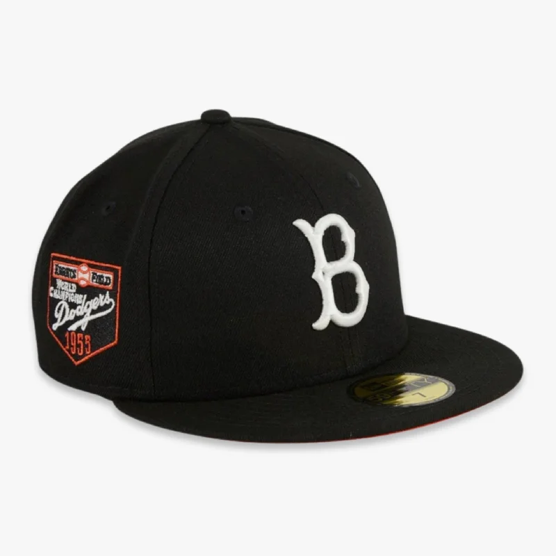 Canvas baseball cap for long-lasting wear -New Era x MLB Glow My God 'Brooklyn Dodgers 1955 World Champions' 59Fifty Patch Fitted Hat (Hat Club Exclusive)