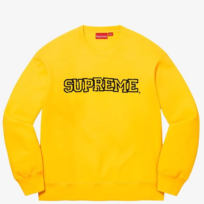 Waterproof cap for rainy day protection -Supreme Crewneck 'Shattered Logo' Yellow (FW21)