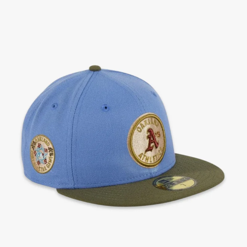 Cotton twill cap for durable daily use -New Era x MLB Great Outdoors 'Oakland Athletics 1987 All-Star Game' 59Fifty Patch Fitted Hat (Hat Club Exclusive)