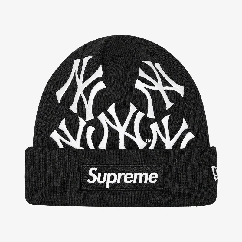 Cotton mesh cap for airy outdoor comfort -Supreme x MLB New York Yankees x New Era Beanie 'Box Logo' Black (FW21)