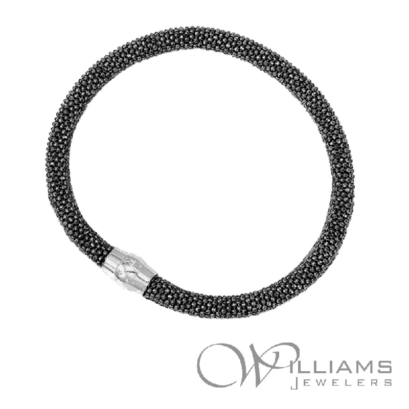 Bracelets with matte rose gold for subtlety -Williams Signature Sterling Silver & Rhodium Bracelet