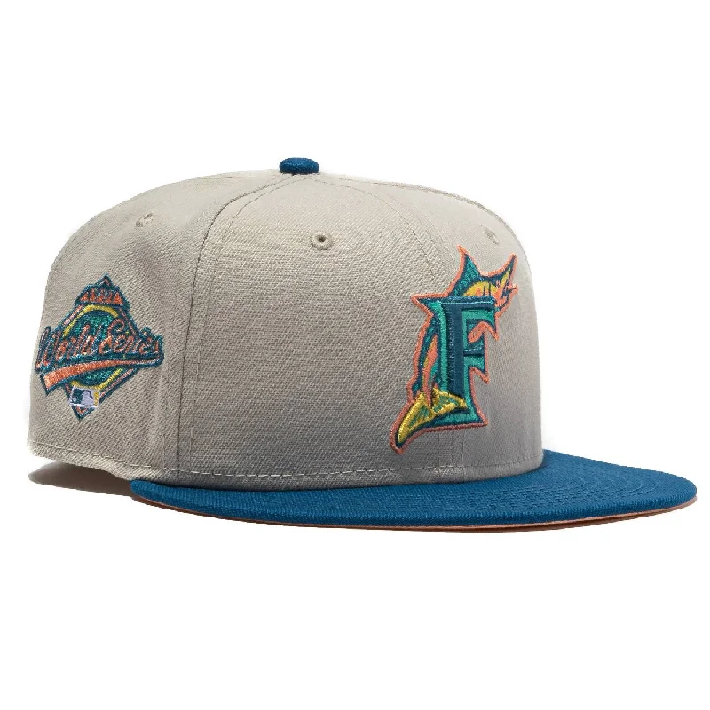 Adjustable snapback cap for easy fit tweaks -New Era x MLB Ocean Drive 'Florida Marlins 1997 World Series' 59Fifty Patch Fitted Hat (Hat Club Exclusive)