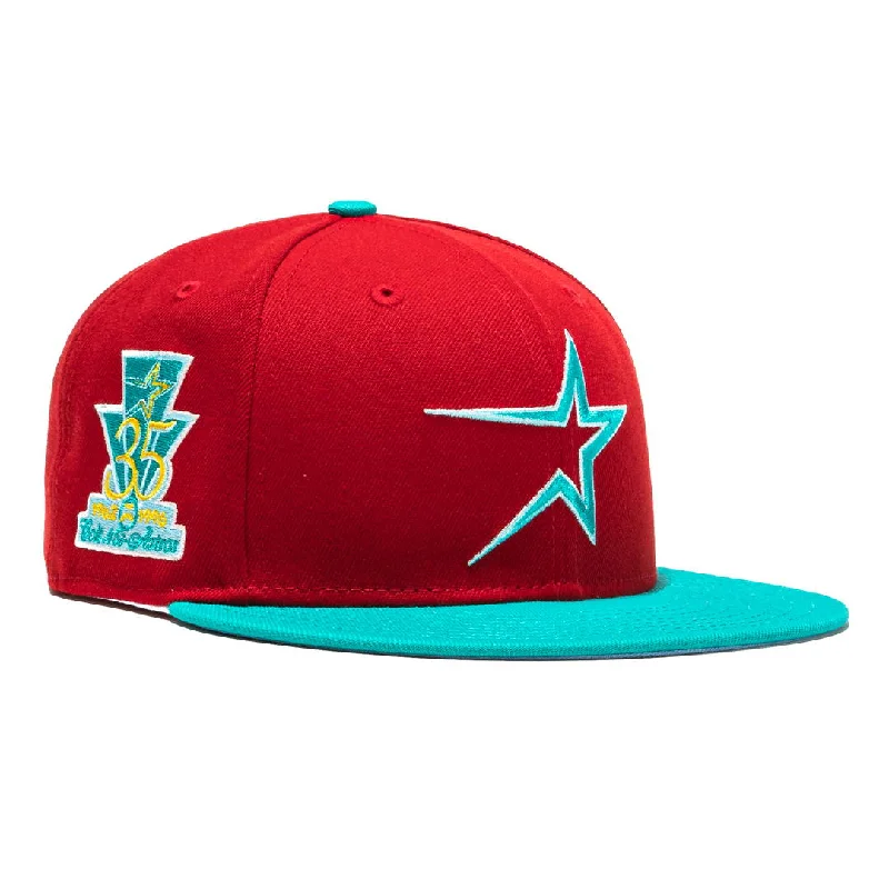 Lightweight cap for summer hiking trails -New Era x MLB Captain Planet 2.0 'Houston Astros 35th Anniversary' 59Fifty Patch Fitted Hat (Hat Club Exclusive)