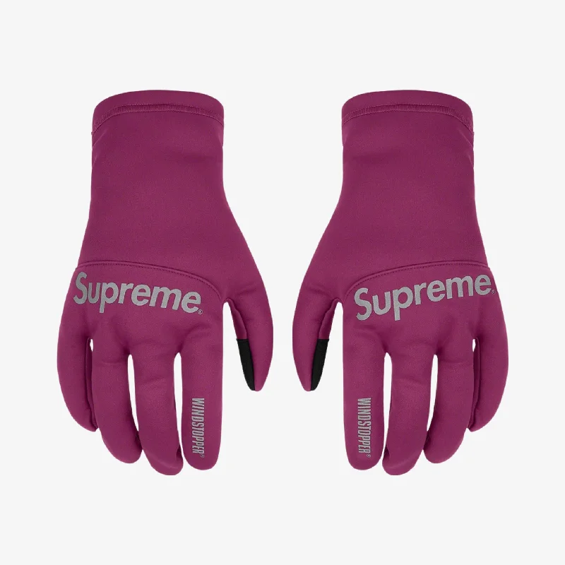 Sports team cap with bold logo front -Supreme WINDSTOPPER Gloves Purple (FW21)