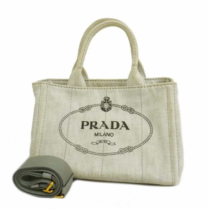 Handle bags with drawstring accents for style -Prada  Canvas Tote Bag (Pre-Owned)