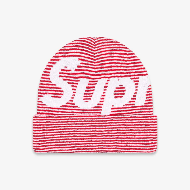 Lightweight sports cap with UV protection -Supreme Big Logo Beanie Red Stripe (FW22)