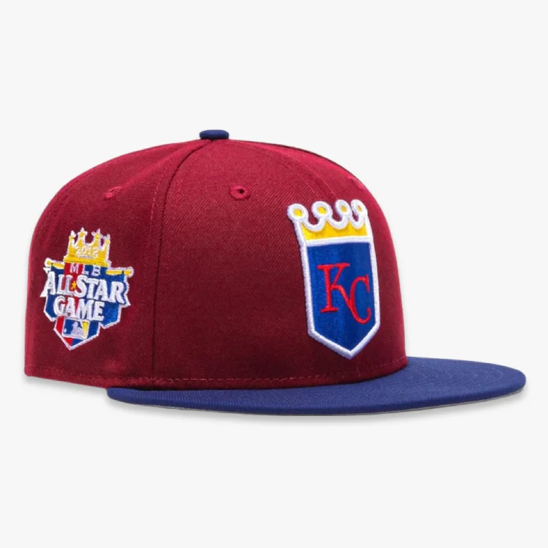 Retro cap with faded wash finish -New Era x MLB Sangria 'Kansas City Royals 2012 All-Star Game' 59Fifty Patch Fitted Hat (Hat Club Exclusive)