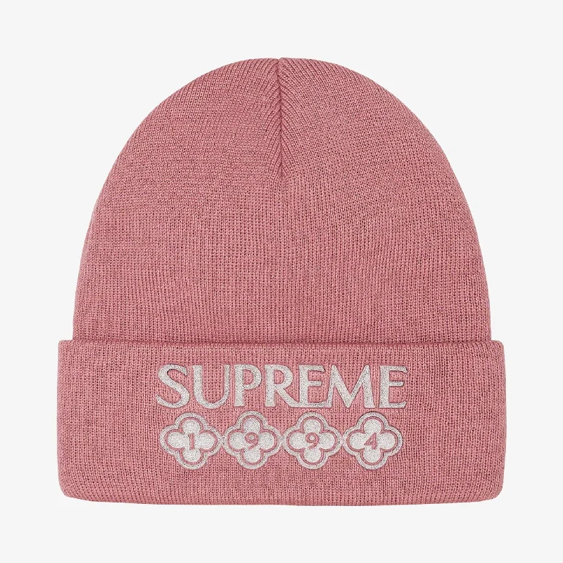 Embroidered cap with custom team initials -Supreme Beanie 'Glitter' Rose (FW21)