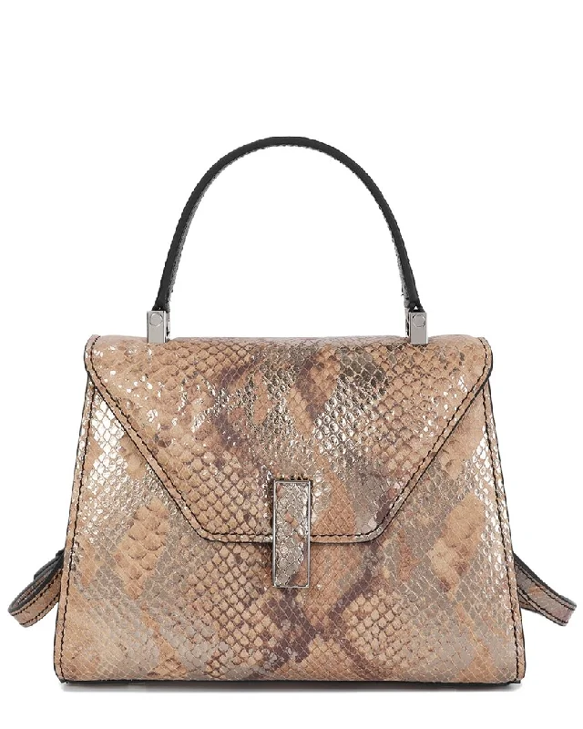 Canvas handle bags perfect for casual outings -Tiffany & Fred Paris Snake-Embossed Leather Top Handle Bag