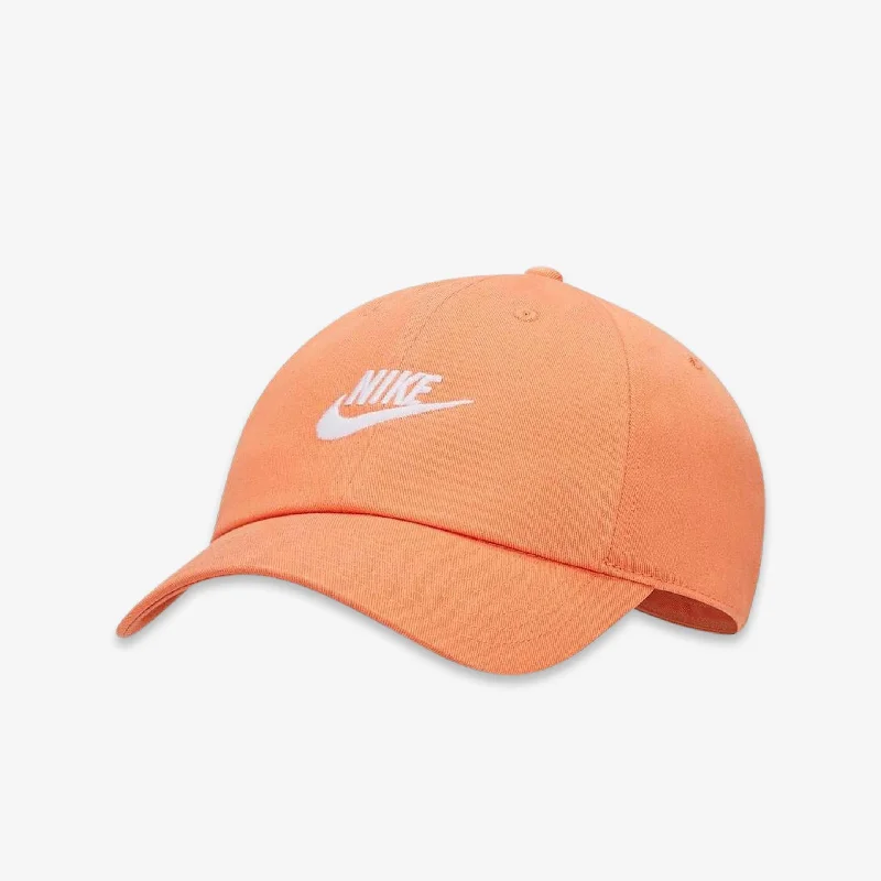 Embroidered cap with personalized name design -Nike Sportswear Heritage86 Futura Adjustable Hat Orange Trance 913011-872