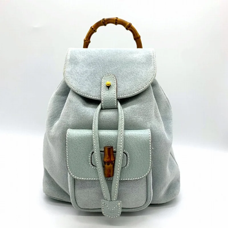 Handle bags with soft fabric for comfort -Gucci  Suede Leather Backpack (Pre-Owned)