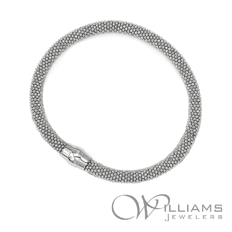 Bangles with polished onyx for bold sleekness -Williams Signature Sterling Silver Bracelet