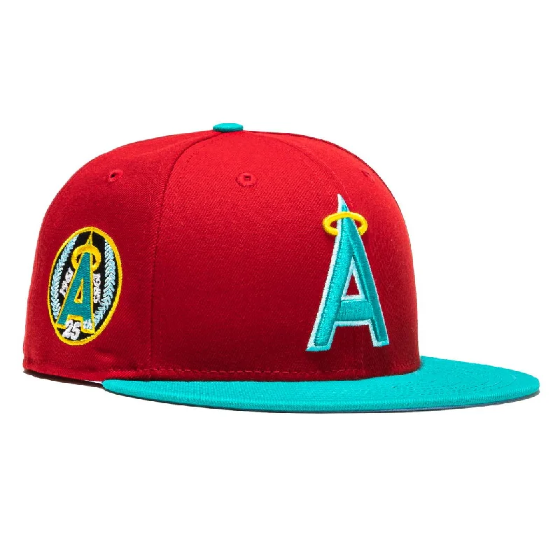 Denim dad cap for effortless casual charm -New Era x MLB Captain Planet 2.0 'Los Angeles Angels of Anaheim 25th Anniversary' 59Fifty Patch Fitted Hat (Hat Club Exclusive)