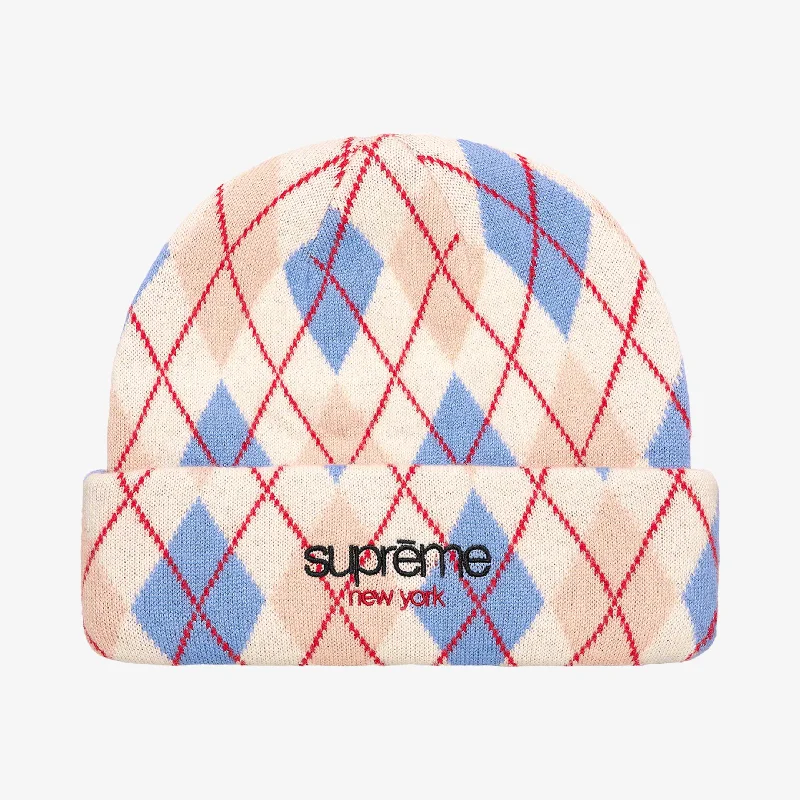 Durable dad cap for relaxed weekend outings -Supreme Argyle Cashmere Beanie White (FW21)