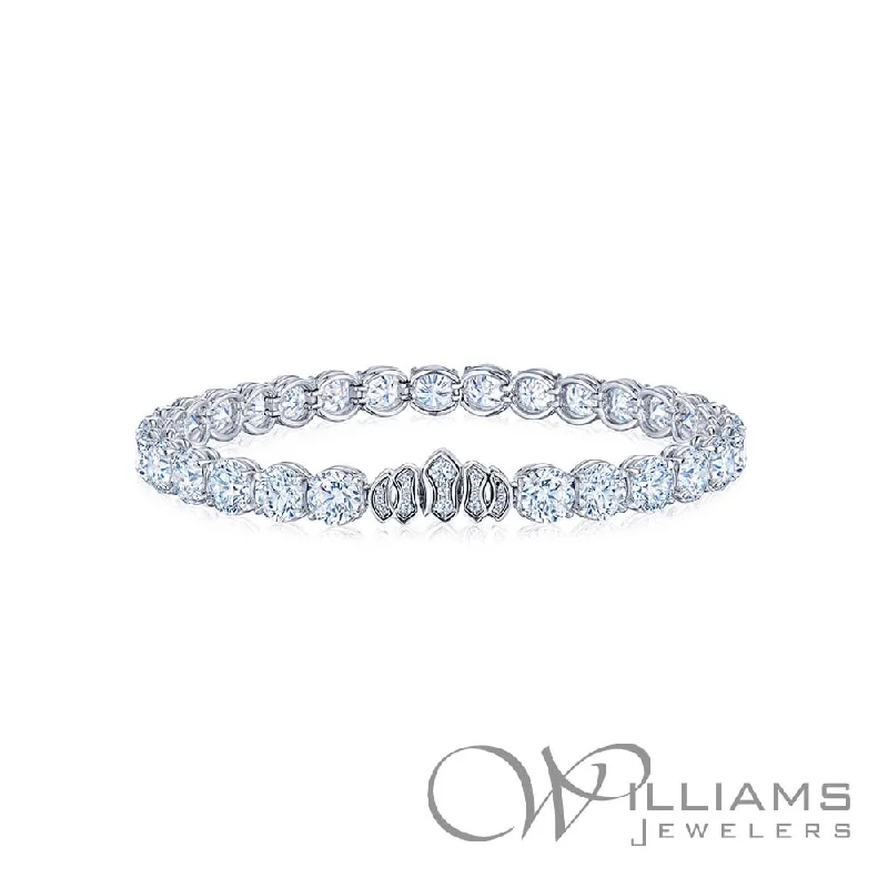 Bangles with pave-set diamonds for dazzle -Kwiat Riviera Platinum Diamond Bracelet