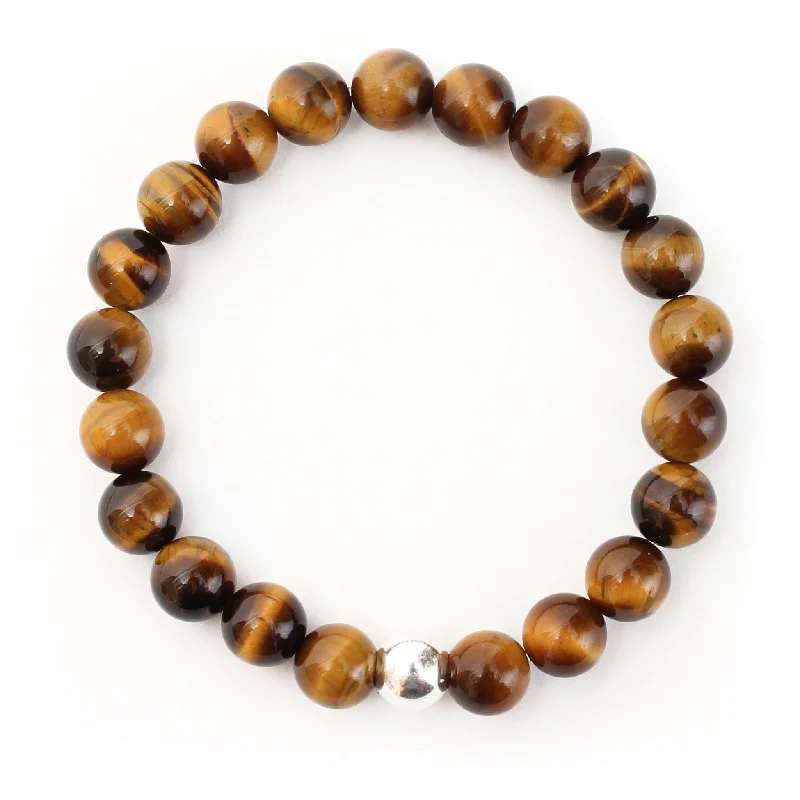 Stackable bangles with colorful enamel finishes -Tiger's Eye Bracelet for Harmony & Balance