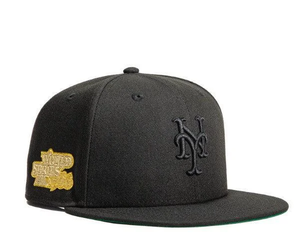 Minimalist mesh cap for airy lightweight feel -New Era x MLB Gold Digger 'New York Mets 1986 World Series' 59Fifty Patch Fitted Hat (Hat Club Exclusive)