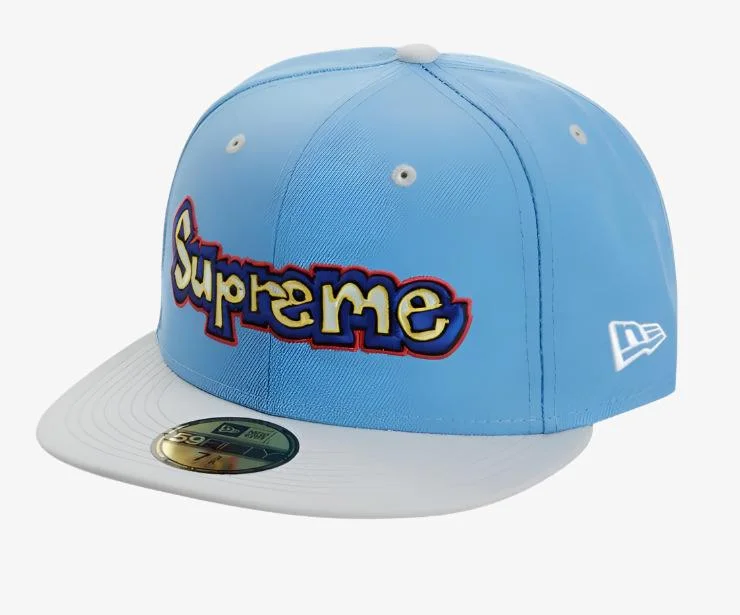 Denim dad cap for effortless casual charm -Supreme x New Era Fitted Hat 'Gonz Logo' Light Blue (SS21)