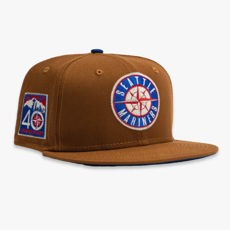 Fitted baseball cap for team uniform fit -New Era x MLB Ballpark Snacks 'Seattle Mariners 40th Anniversary' 59Fifty Patch Fitted Hat (Hat Club Exclusive)