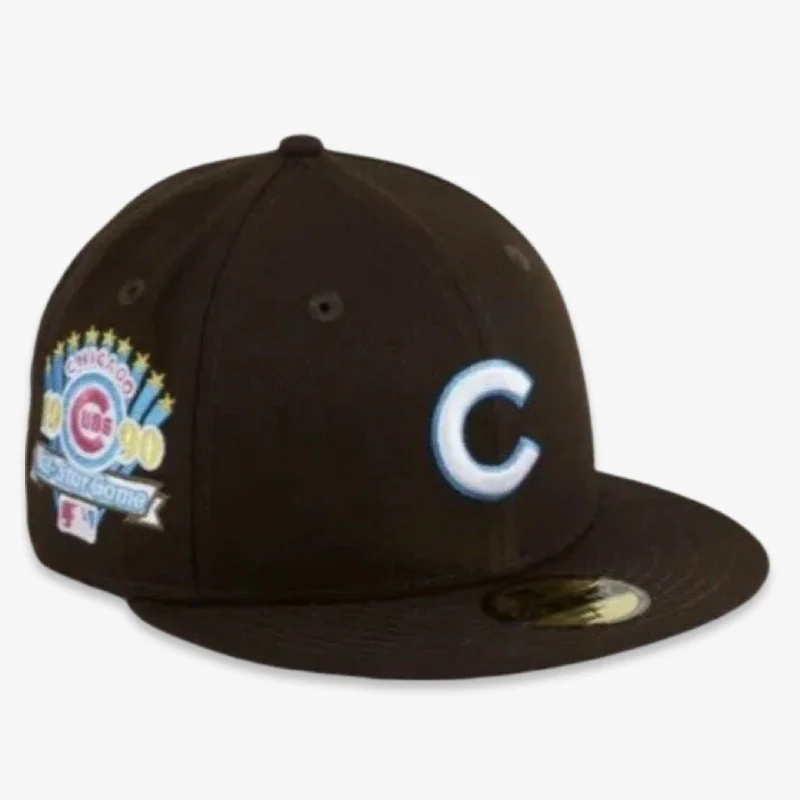 Designer trucker cap with signature brand patch -New Era x MLB Cereal Pack 'Chicago Cubs 1990 All-Star Game' (Cocoa Puffs) 59Fifty Patch Fitted Hat (Hat Club Exclusive)