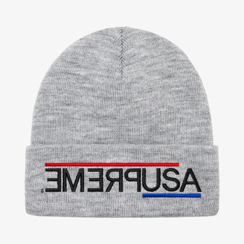 Lightweight sports cap with UV protection -Supreme Beanie 'USA' Heather Grey (FW21)