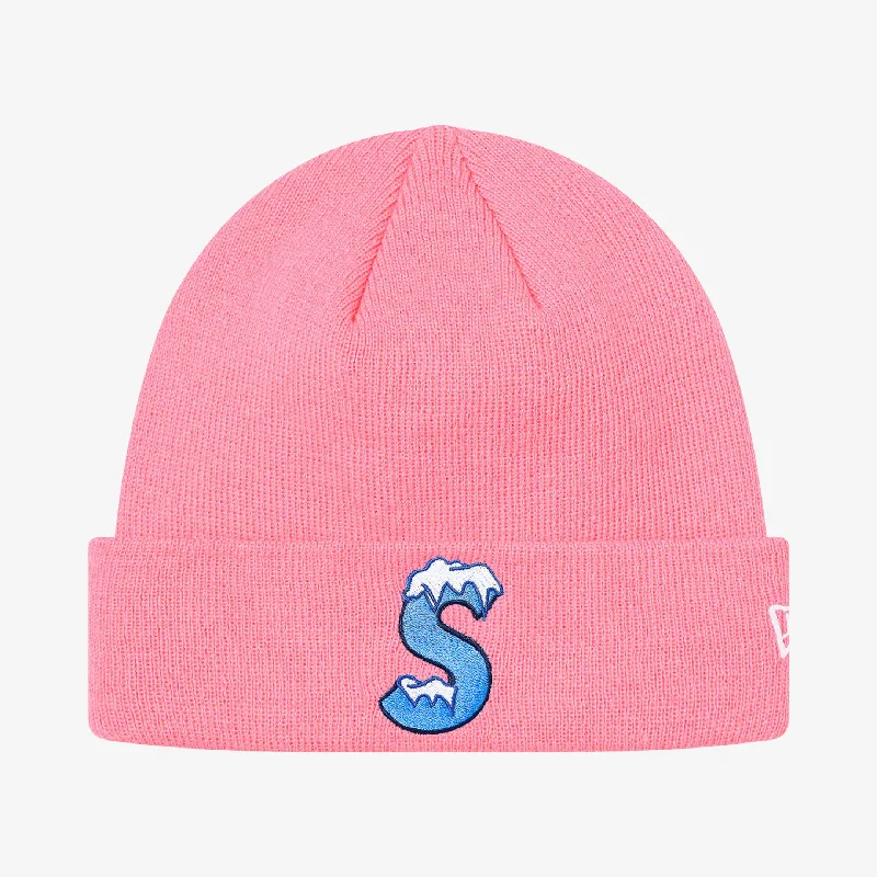 Neon graphic cap for eye-catching night runs -Supreme x New Era Beanie 'S Logo' Pink (FW20)