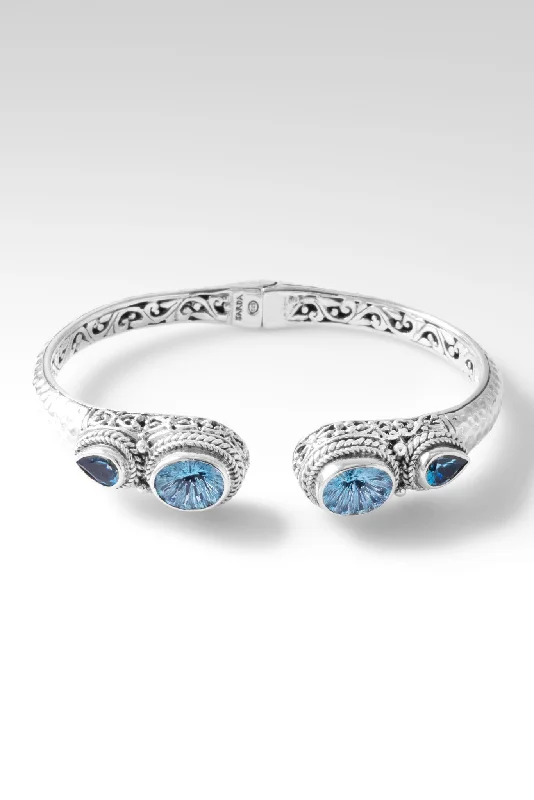 Bracelets with hematite for sleek metallic sheen -Beautiful in Time Tip-to-Tip Bracelet™ in Top Sky Blue Topaz