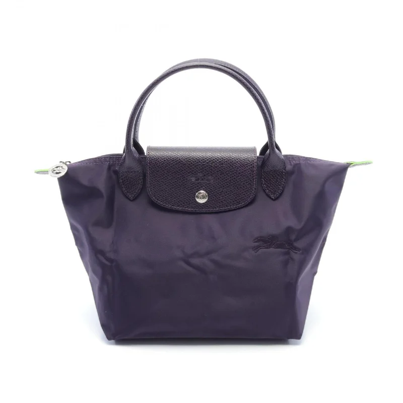 Handle bags with neutral leather for elegance -Longchamp  Nylon Leather Tote Bag