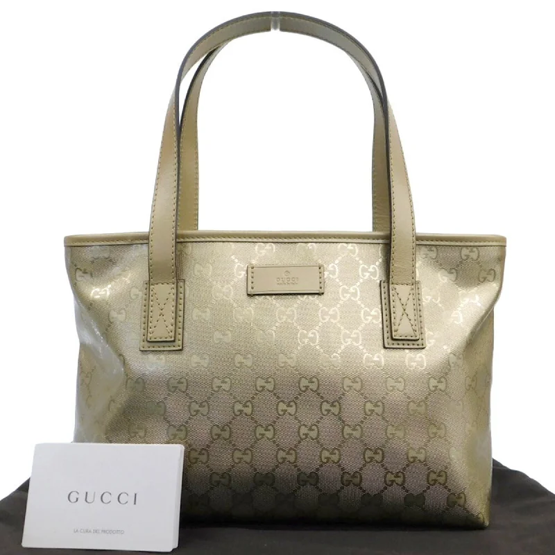 Handle bags with perforated details for style -Gucci Gg Imprimé  Pvc Leather Handbag Tote Bag (Pre-Owned)