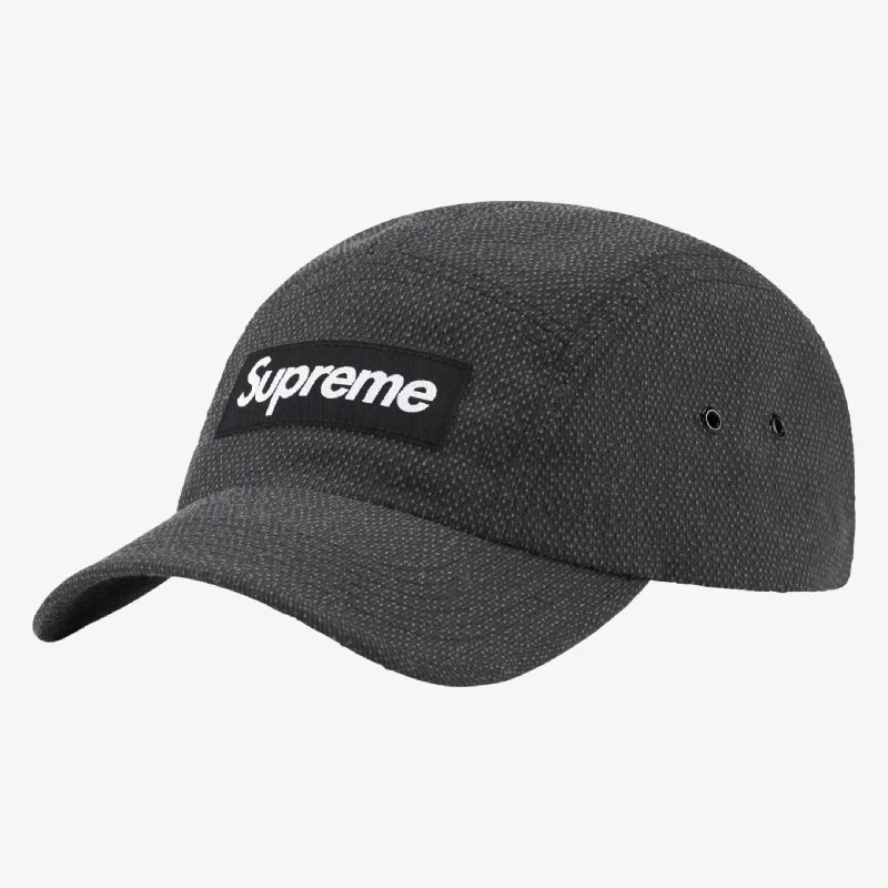 Warm wool cap for cold weather days -Supreme Camp Cap 'Kevlar' Black (SS23)