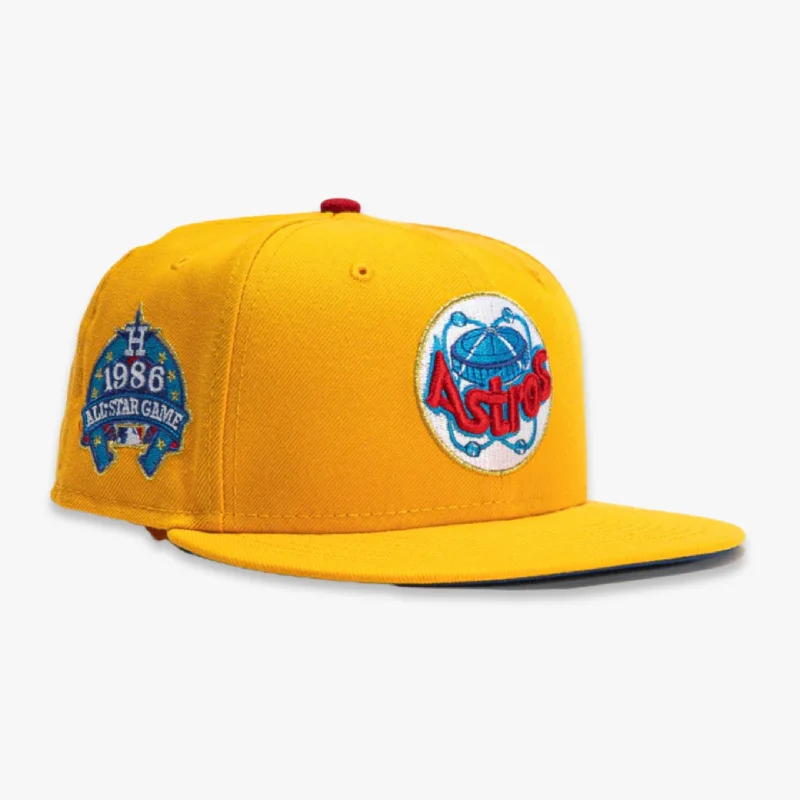 Classic cap with simple logo embroidery -New Era x MLB Ballpark Snacks 'Houston Astros 1986 All-Star Game' 59Fifty Patch Fitted Hat (Hat Club Exclusive)