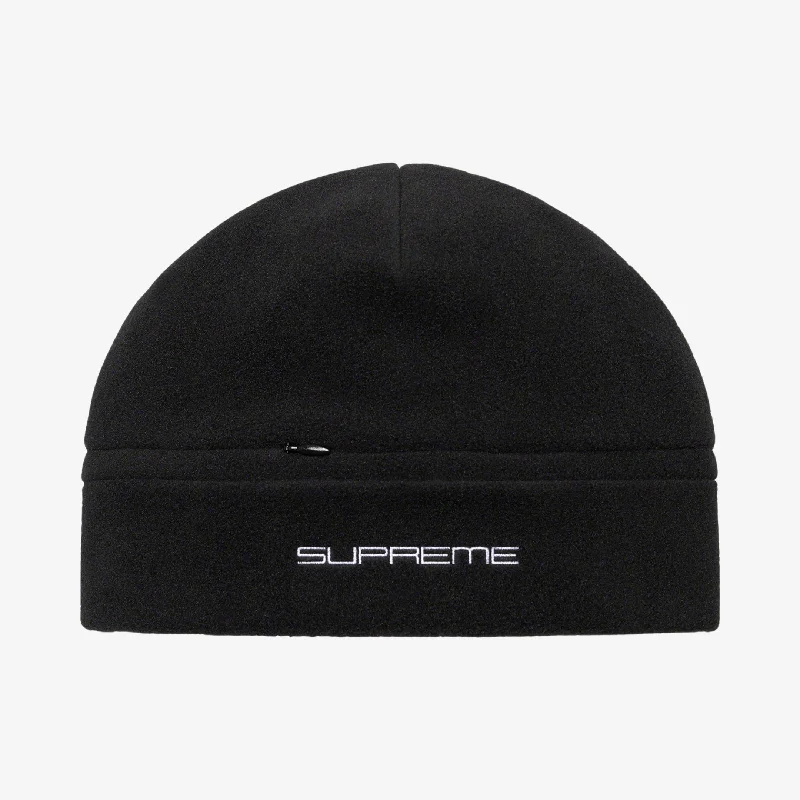 Adjustable strap cap for custom size comfort -Supreme x Polartec Beanie Black (FW21)