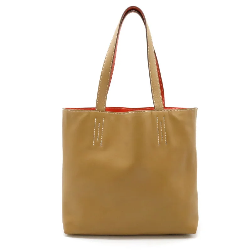 Handle bags with bold stripes for trendiness -Hermes  Rose Jaipur Swift Leather Tote Bag (Pre-Owned)