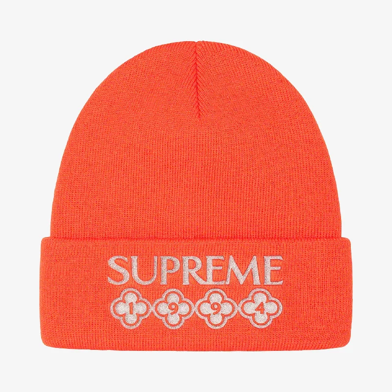 Denim cap with faded wash texture -Supreme Beanie 'Glitter' Orange (FW21)