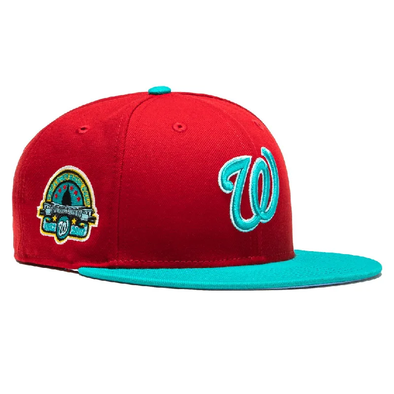 Designer trucker cap with signature brand patch -New Era x MLB Captain Planet 2.0 'Washington Nationals RFK Robert F. Kennedy Stadium' 59Fifty Patch Fitted Hat (Hat Club Exclusive)