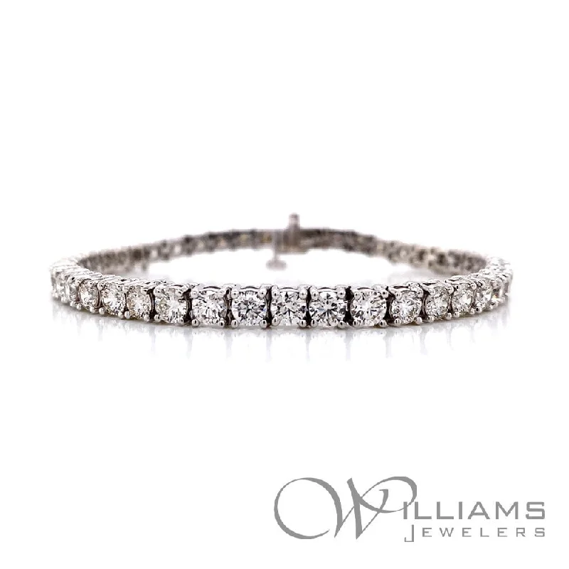 Bangles with personalized initial charm engravings -Williams Signature 14 Karat Diamond Bracelet