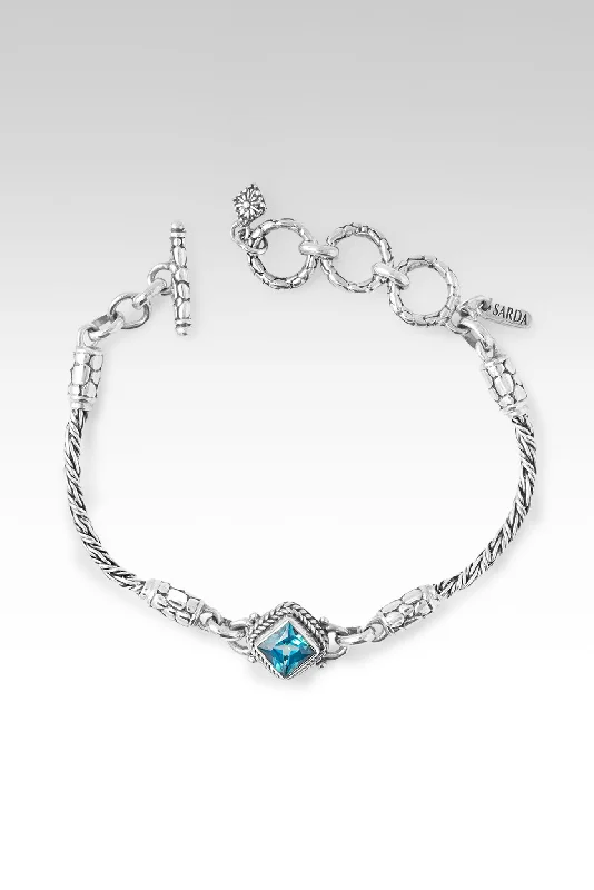 Bangles with raw sapphire for rugged chic -Calm Refuge Bracelet™ in Bali Breeze™ Mystic Topaz