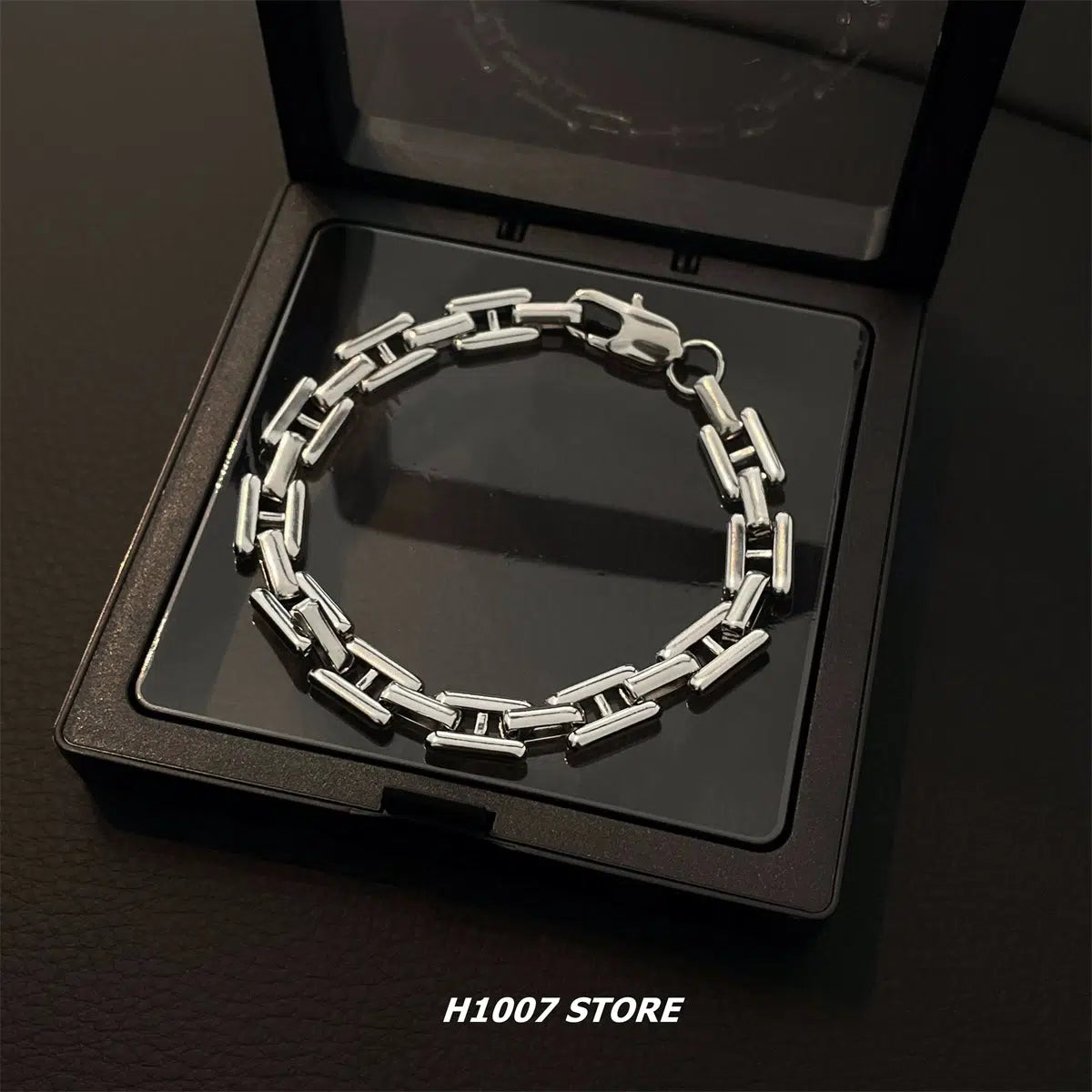 Bracelets with adjustable chains for perfect fit -H Links Titanium Steel Bracelet