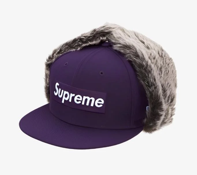 Soft cotton cap for all-day wear ease -Supreme x New Era Earflap Fitted Hat 'Box Logo' Purple (FW19)