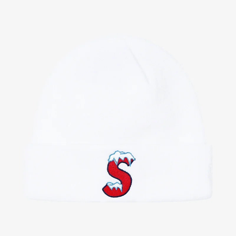 Waterproof sports cap for wet training runs -Supreme x New Era Beanie 'S Logo' White (FW20)