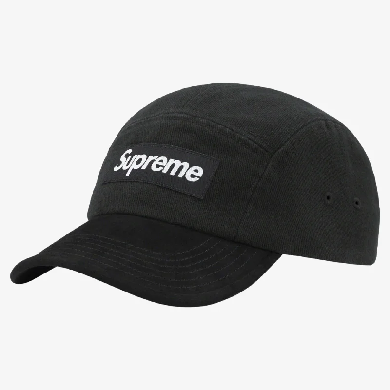 Durable dad cap for relaxed weekend outings -Supreme Camp Cap 'Suede Visor' Black (SS23)