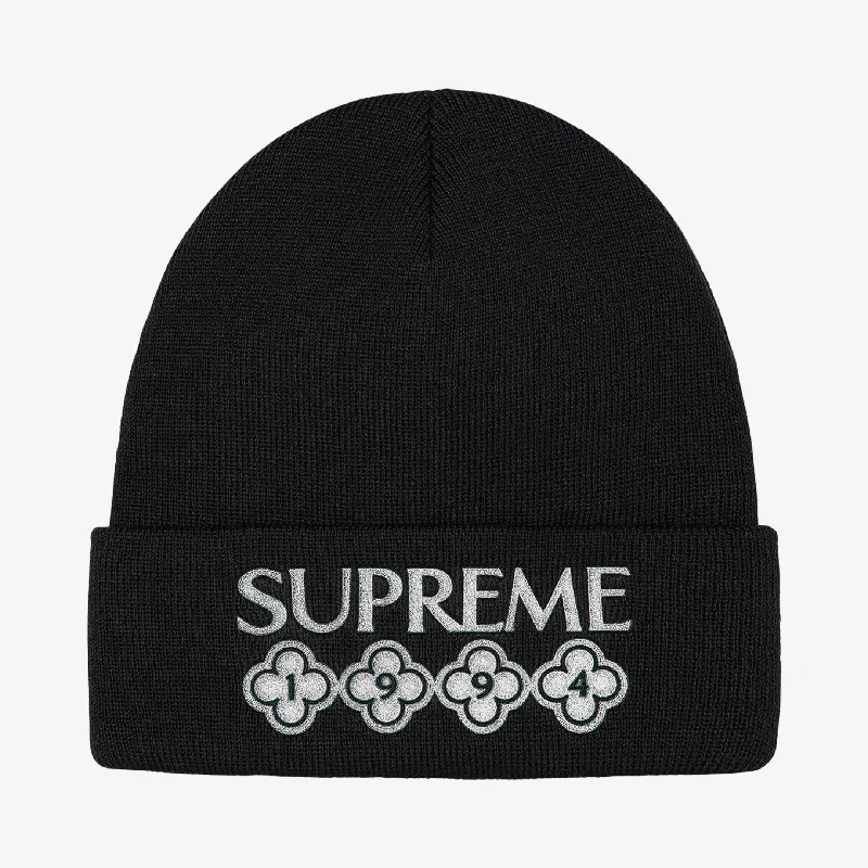 Bright cap for fun festival outfits -Supreme Beanie 'Glitter' Black (FW21)