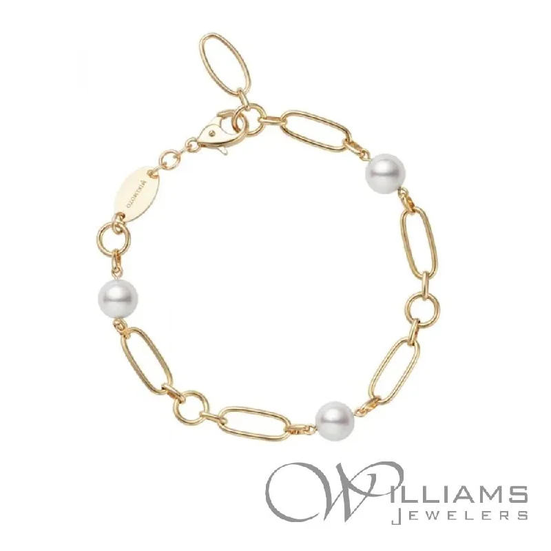 Bracelets with star sapphire for unique shine -Mikimoto 18 Karat Pearl Bracelet