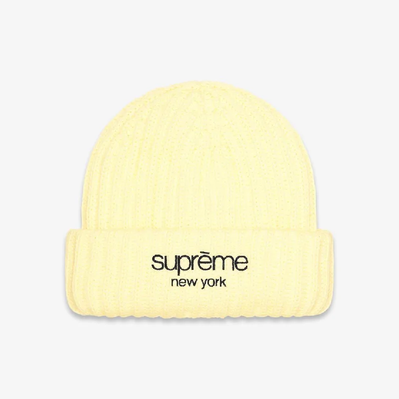 Adjustable cap with sturdy velcro closure -Supreme Beanie 'Ribbed' Cream (FW22)