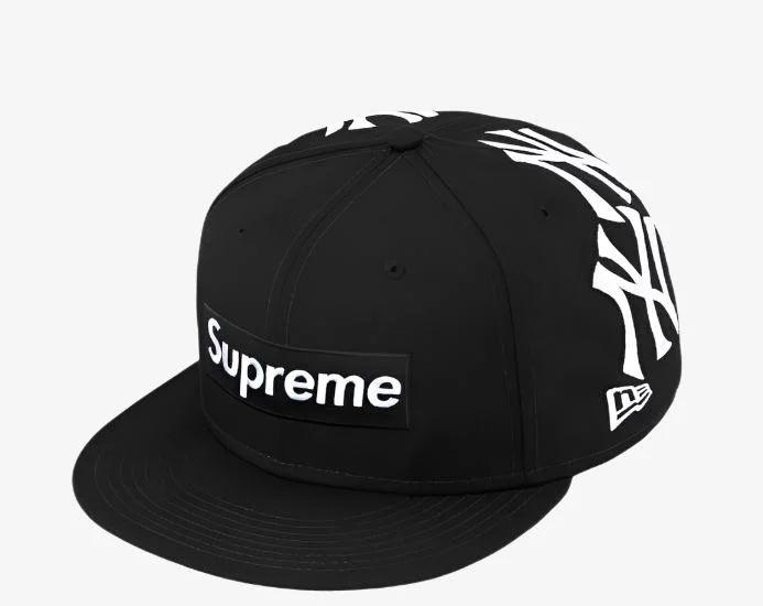 Neon trucker cap for high-visibility safety -Supreme x MLB New York Yankees x New Era Fitted Hat 'Box Logo' Black (FW21)