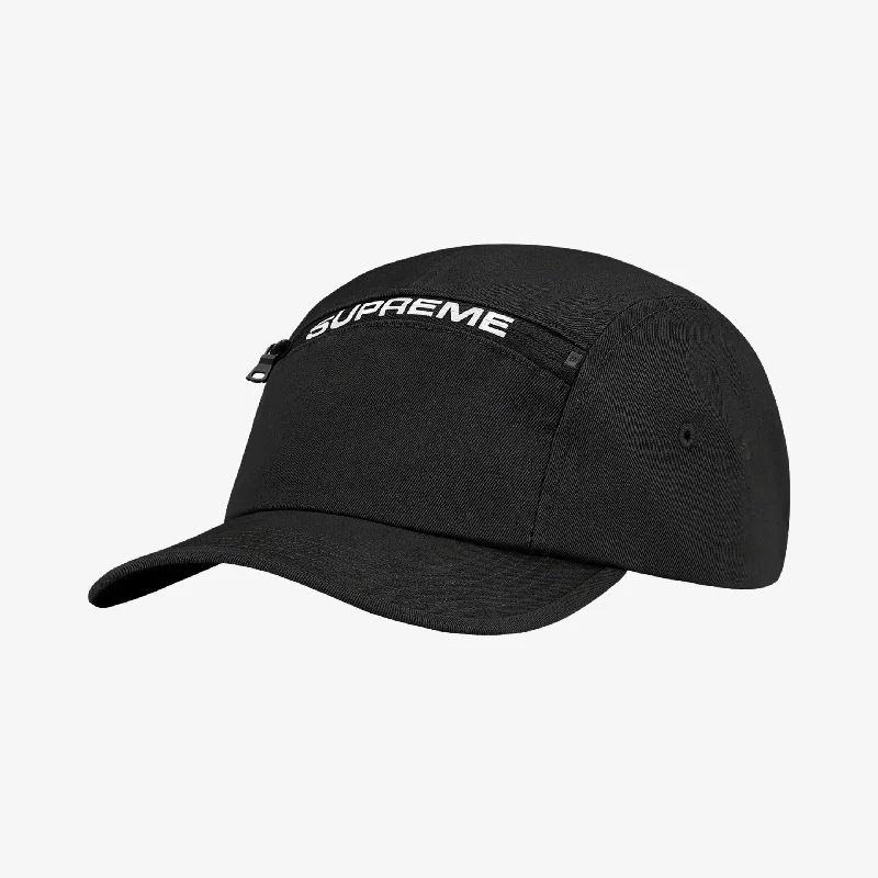 Lightweight sports cap for active workout days -Supreme Top Zip Camp Cap Black (FW21)