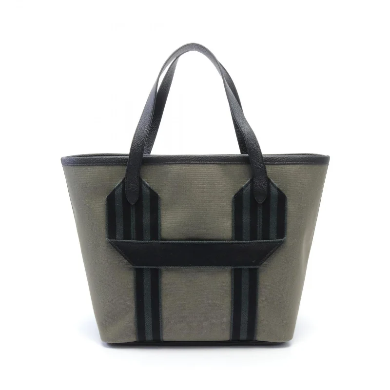 Handle bags with striped canvas for beach -Hermes   Taurillon Clemence Leather Tote Bag (Pre-Owned)