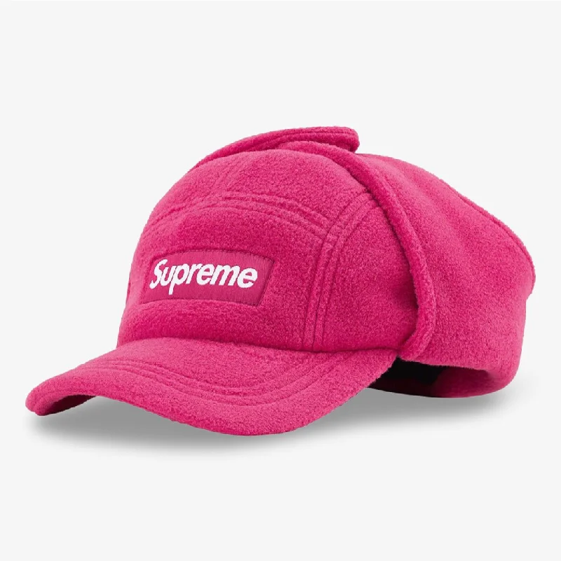 Graphic trucker cap for playful fashion flair -Supreme x Polartec Earflap Camp Cap Magenta (FW21)