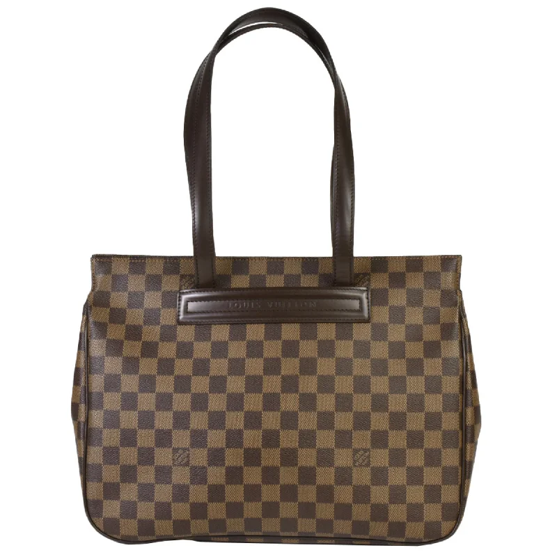 Handle bags with drawstring accents for style -Louis Vuitton  Damier Canvas Ebene Damier Canvas Shoulder Bag Tote Bag (Pre-Owned)